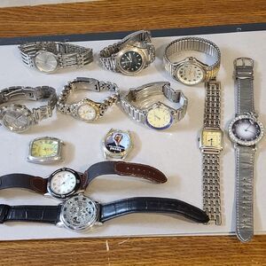 Lot of 12 Watches for Parts or Repair Various Brands Some Unbranded